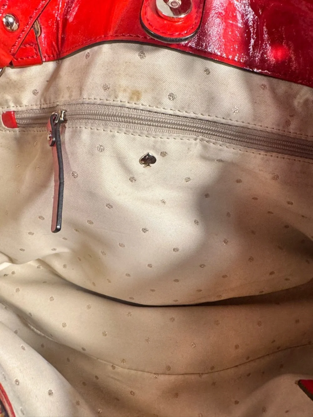 Kate Spade Red Patent Leather Croc Embossed Shoulder Bag